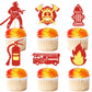 Ercadio 24 Pack Fireman Cupcake Toppers Red Glitter Fire Department Cake Topper Fireman Cupcake Picks For Fire Theme Baby Shower