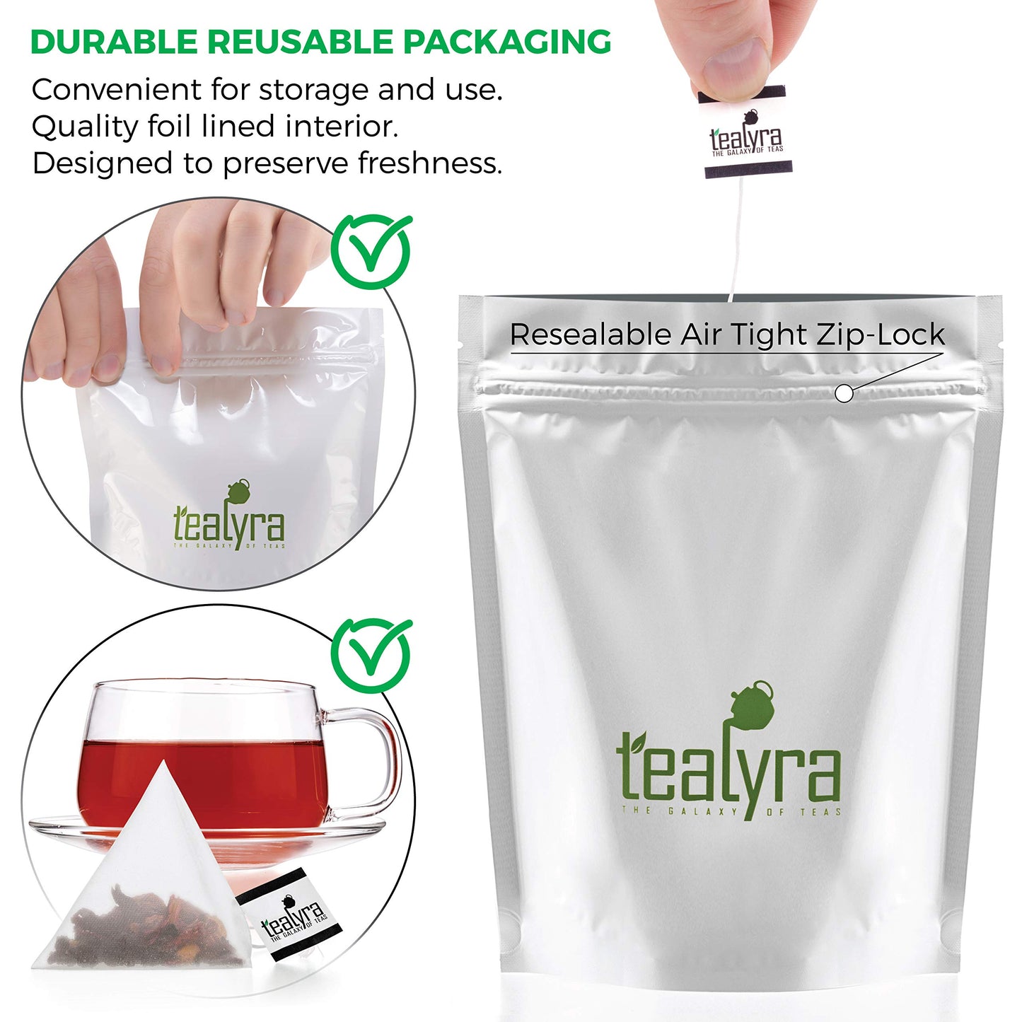 Tealyra Fruity Herbal Tea - Caffeine-Free, Vitamin Rich - 25 Bags, Pyramids Style Sachets