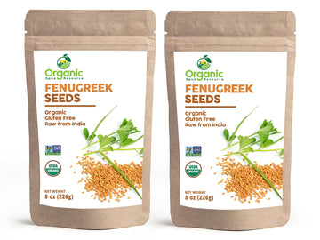 Organic Fenugreek Seeds  16oz Pack of 2  Lab Tested for Purity  Resealable Kraft Bag, USDA Organics and Non-gMO Verified Project