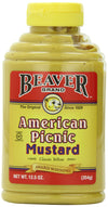 Beaver American Classic Yellow Mustard, 12.5 Ounce Squeeze Bottle (Pack of 6)