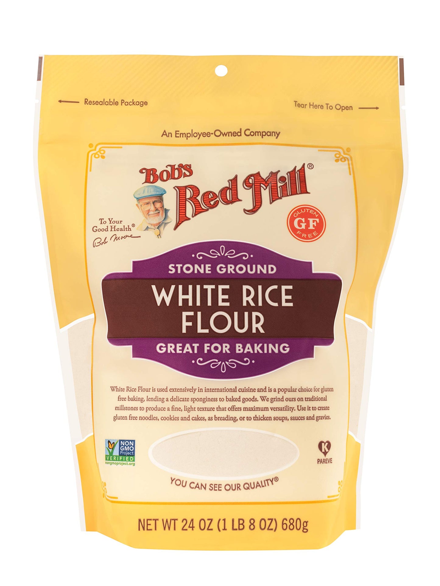 Bob'S Red Mill Gluten Free White Rice Flour, 24 Ounce (Pack Of 4)
