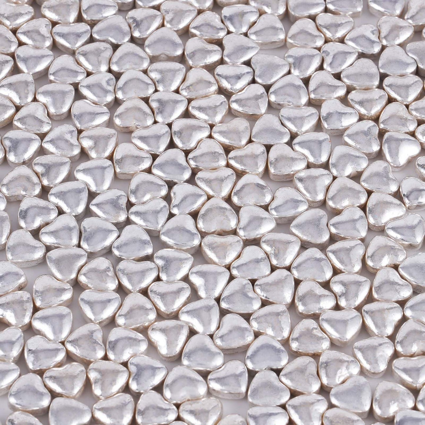 Kasvan Silver Heart Shapes Sprinkles - Edible Candy Pearls 100G/3.58 Oz, Mix Size, Baking Cake Decorations, Ice Cream Toppings A