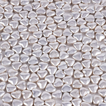 Kasvan Silver Heart Shapes Sprinkles - Edible Candy Pearls 100G/3.58 Oz, Mix Size, Baking Cake Decorations, Ice Cream Toppings A