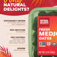 Natural Delights Medjool Dates – Large & Plump, Whole Non-Gmo Verified, Good Source Of Fiber, Naturally Sweet Fruit Snack, Perfect For On-The-Go - Medjool Dates Whole, 12 Oz Container
