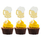 Gyufise Cheers Beer Mug Cupcake Toppers, 24Pcs Gold Glitter Decorations for Birthday Party Supplies