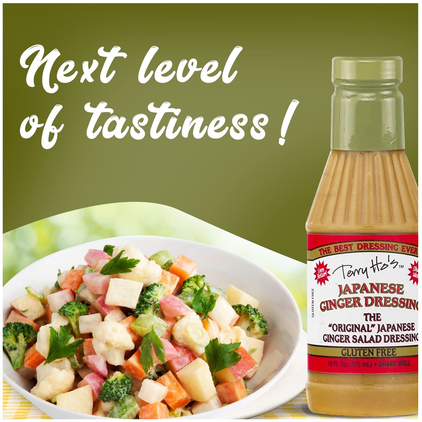 Terry Ho'S Japanese Ginger Dressing 16 Oz - Gluten-Free - Sesame Sauce For Salad, Dipping, Marinade - Perfect For Asian Food, Ro