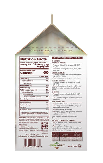 Idahoan Fresh Cut Premium Hashbrowns, 100% Real Idaho Potatoes, Gluten-Free, 2.125 Pound (Pack of 6)
