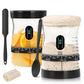 Arbnic Sourdough Starter Kit - 2 Glass Jars, Thermometer, Feeding Band, Large Capacity