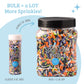 Sweets Indeed Bulk Halloween Sprinklefetti Mix - 1.2 lb Jar | Edible Sprinkles in Orange  Purple  Green  White & Black | Bulk Sprinkle Mix for Cookies  Cupcakes  Cakes & Party Desserts
