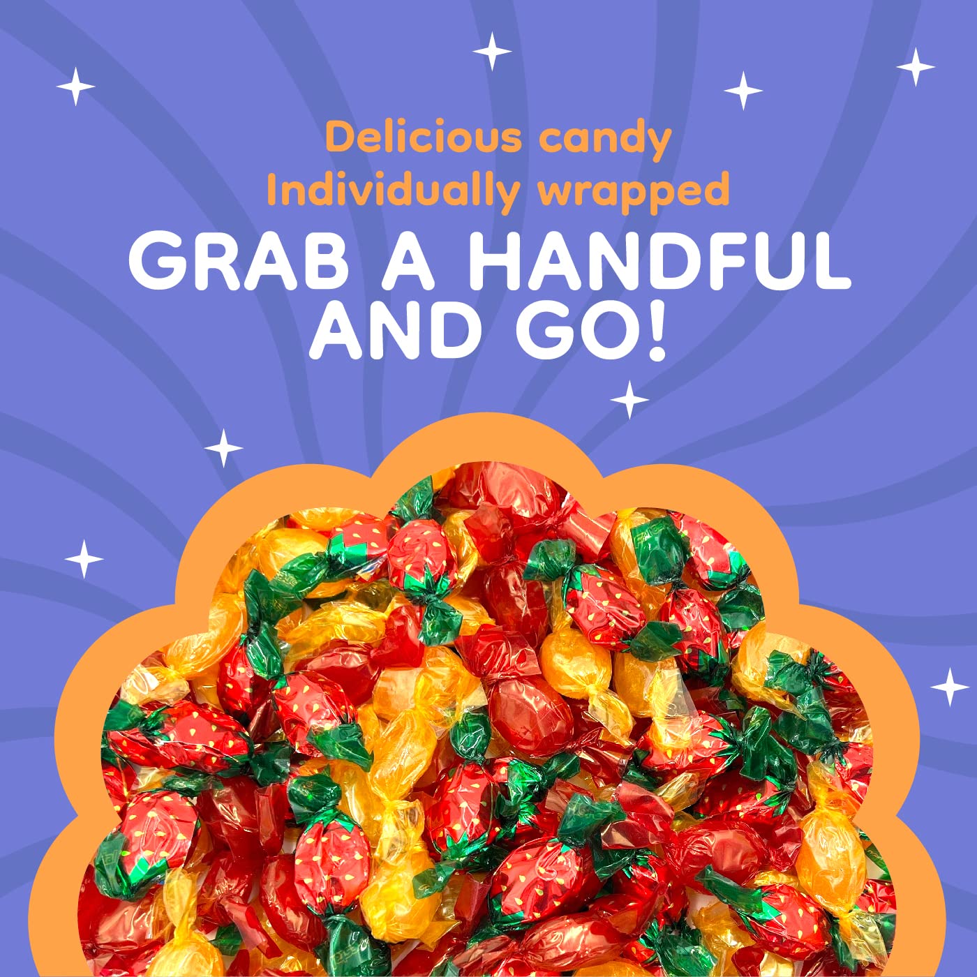 Hard Candy Assortment | 1 Pound Bag | Butterscotch, Cinnamon, Strawberry Bon Bons - Approx. 85 Count