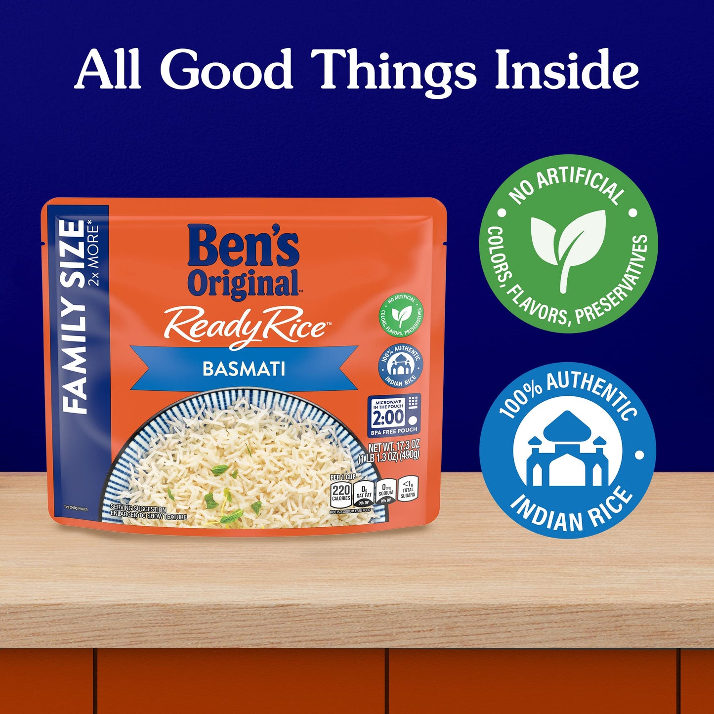 Ben'S Original Ready Rice Basmati Rice, Family Size, 17.3 Oz Pouch (Pack Of 6)