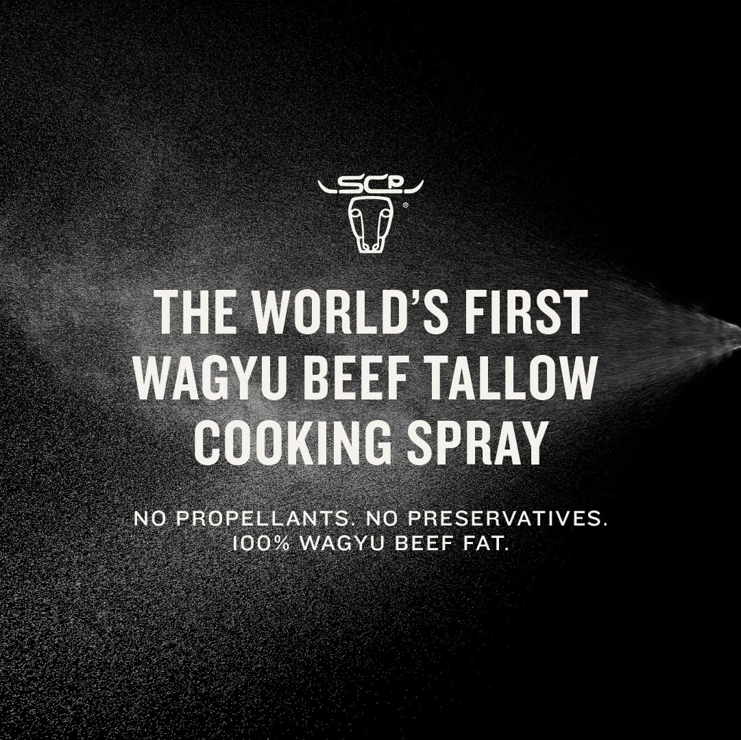South Chicago Packing Wagyu Beef Tallow Spray  Umami-Rich  Flavorful  Perfect for Sauteing  Stir-frying and Grilling  Nonstick Cooking Oil  7 Fl Oz