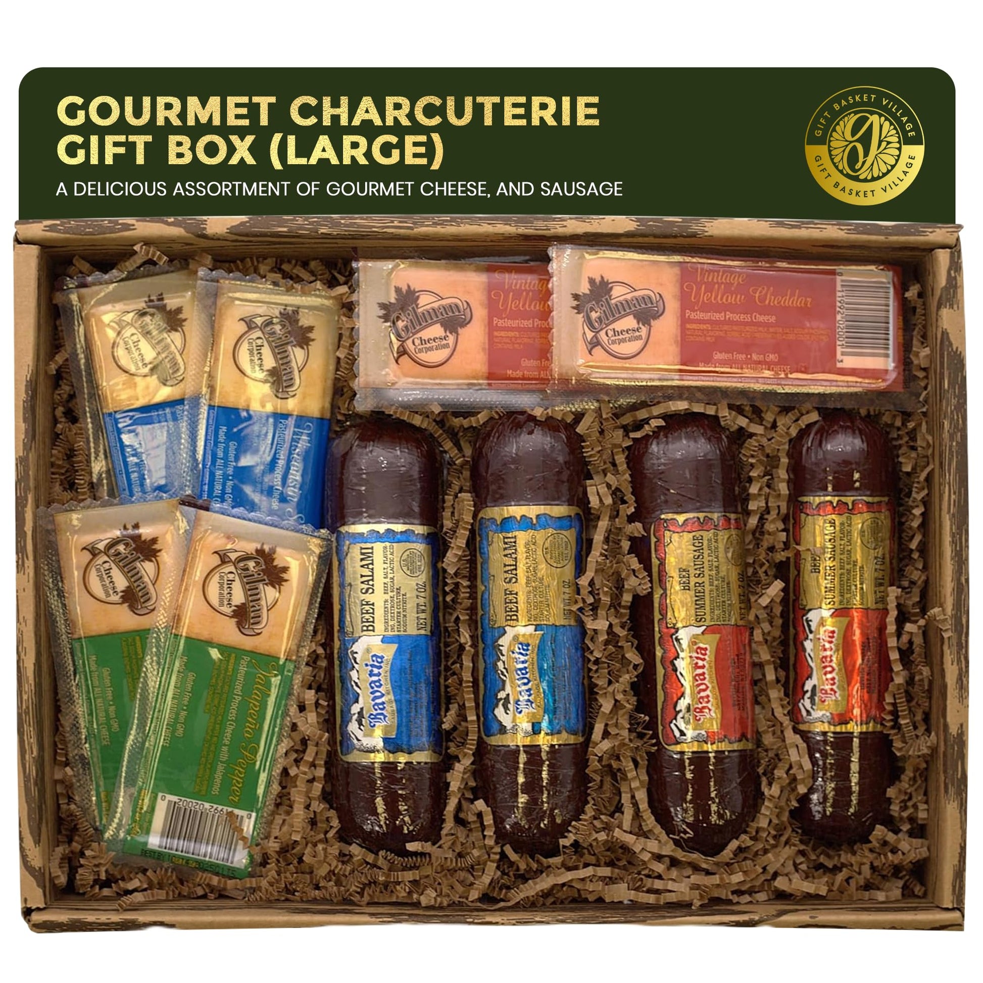 Gift Basket Village Cheese And Sausage Gift for Retirement - Gourmet Gift Baskets for Adults, Summer Sausage, Swiss Cheese, Sala