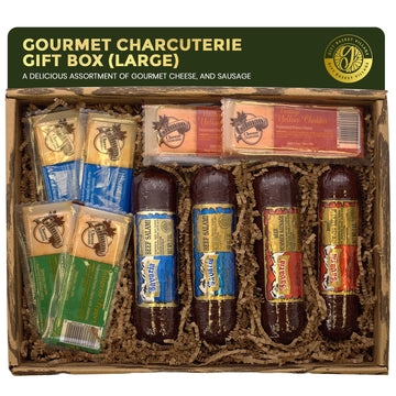 Gift Basket Village Cheese And Sausage Gift for Retirement - Gourmet Gift Baskets for Adults, Summer Sausage, Swiss Cheese, Sala