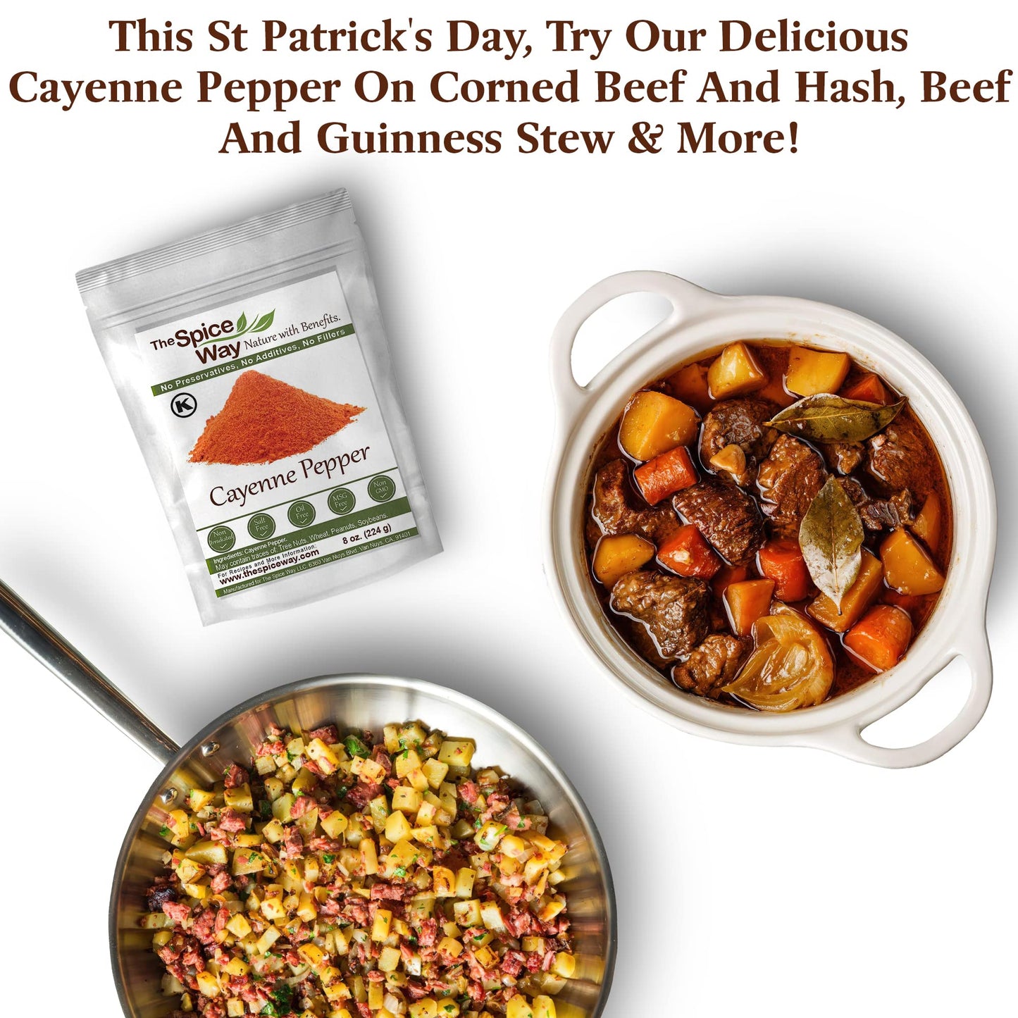 The Spice Way Red Pepper enhanced Cayenne Ground - 8 oz - pure chile powder - Cayenne Powder  No GMO s  Kosher Certified