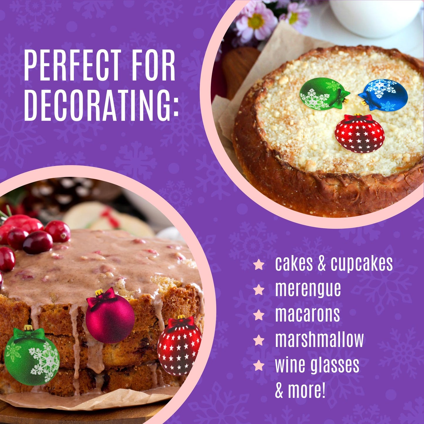 Sugar Robot Edible Wafer Paper Christmas Ornaments - Edible Cake Decorations - Cupcake Toppers - Cake Topper - Enhanced Crafted In Usa - 24 Pcs Pack