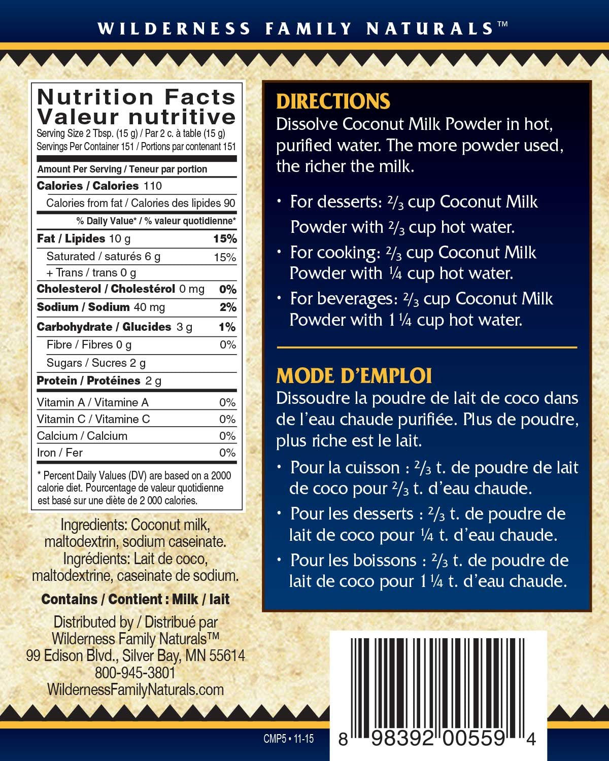 Wildly Conventional Coconut Milk Powder 80 Oz, 5 lb Bag - Natural, Dry, Unsweetened, Naturally Sweet, Powdered Creamer, Extra Cr