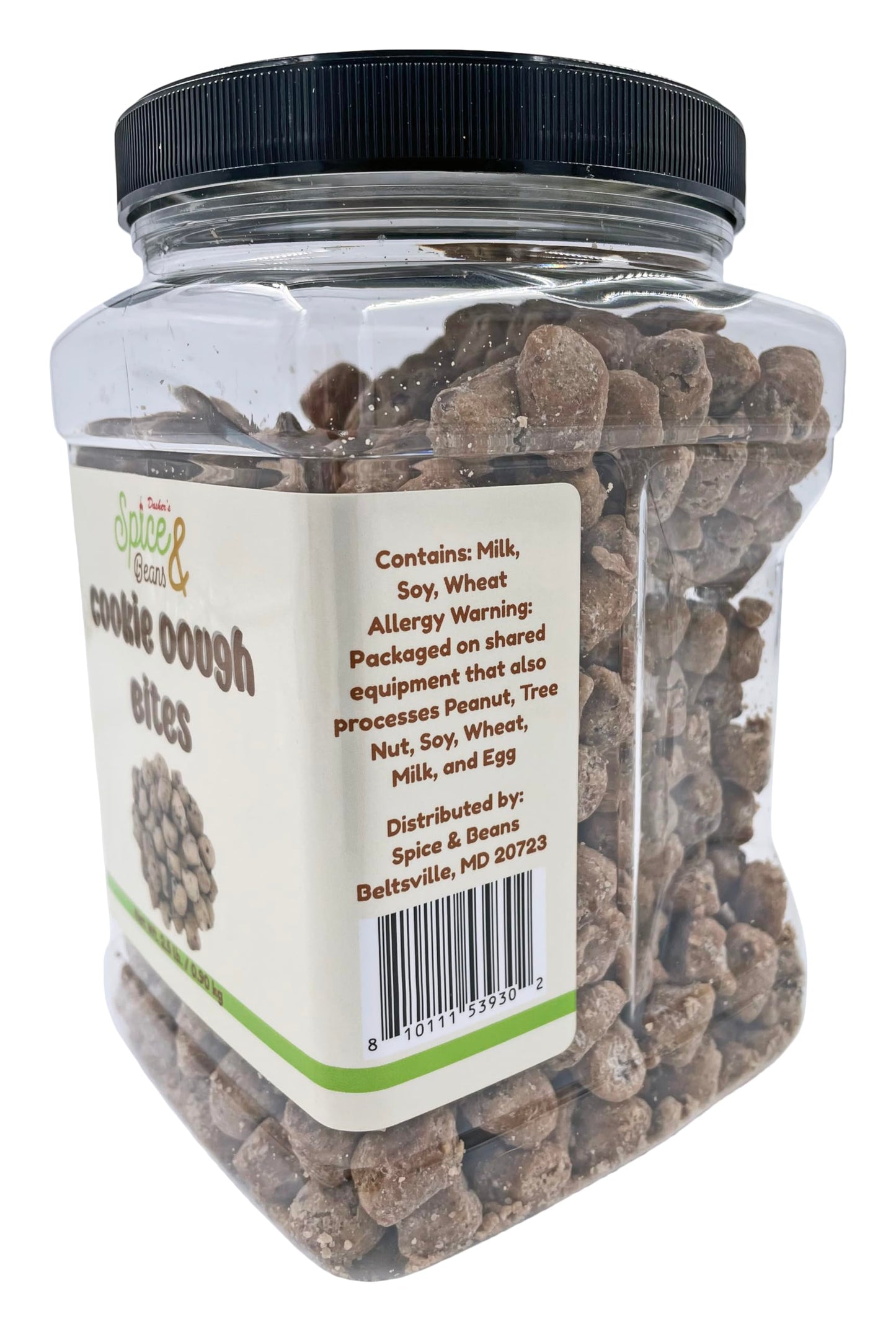 Cookie Dough Bites | 2.5 Lb Container | Topping & Cake Decoration | By Dasher'S Spice & Beans