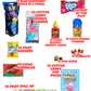 Food Crush Cotton Candy Pickle Kit - 13 Pcs TikTok Candy Gift Pouch for Kids and Teens, Includes Fruit Roll Ups and Mexican Snacks
