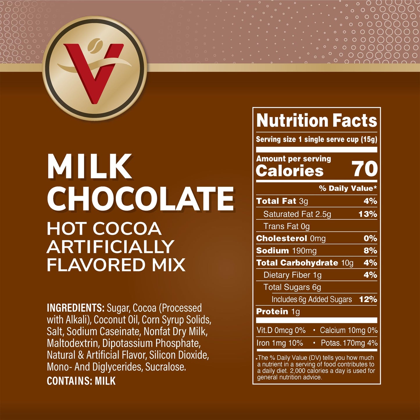 Victor Allens Coffee Hot Cocoa Pods, Milk Chocolate, 12 Count, Compatible with Keurig K-Cup malt-inspired, Light Brown