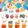 300 Pieces Easter Cake Toppers Edible Cupcake Topper Wafer Paper Birthday Decor for Easter Theme Party Cake Cupcake Rabbit Chick