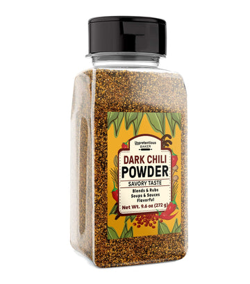 Unpretentious Dark Chili Powder, 9.6 oz, Soups & Sauces, Savory Chile Taste, Flavorful