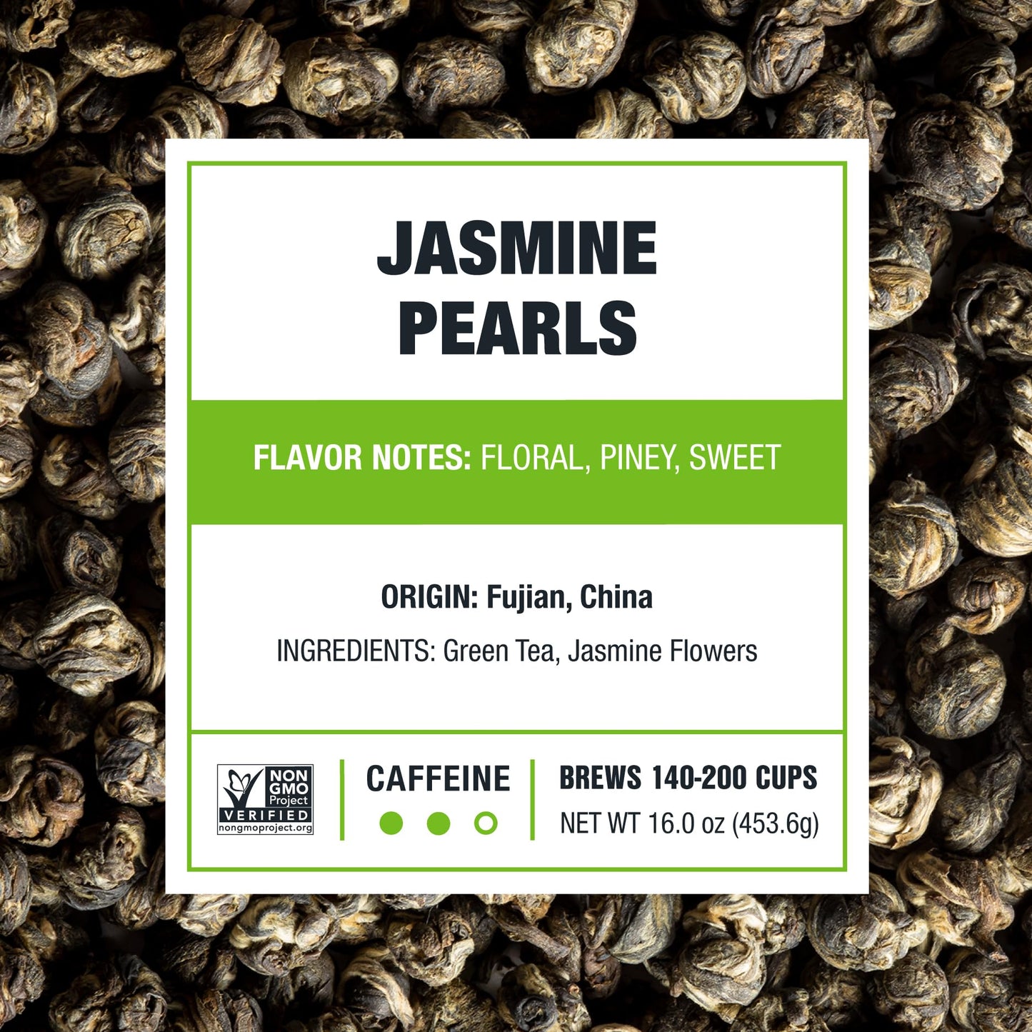 Tiesta Tea - Jasmine Pearls Green Tea | Single Origin Premium Jasmine Loose Leaf From China | 100% Pure Unblended Medium Caffein