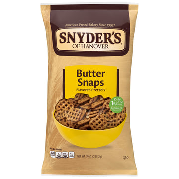 Snyders of Hanover Pretzels, Butter Snaps, 9 Ounce (Pack of 12)