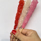 Classic Rock Candy Sticks, Sugar Rock Crystal Lollipops, Individually Wrapped (18 Count, Valentine Mix (Red Strawberry, Pink Che