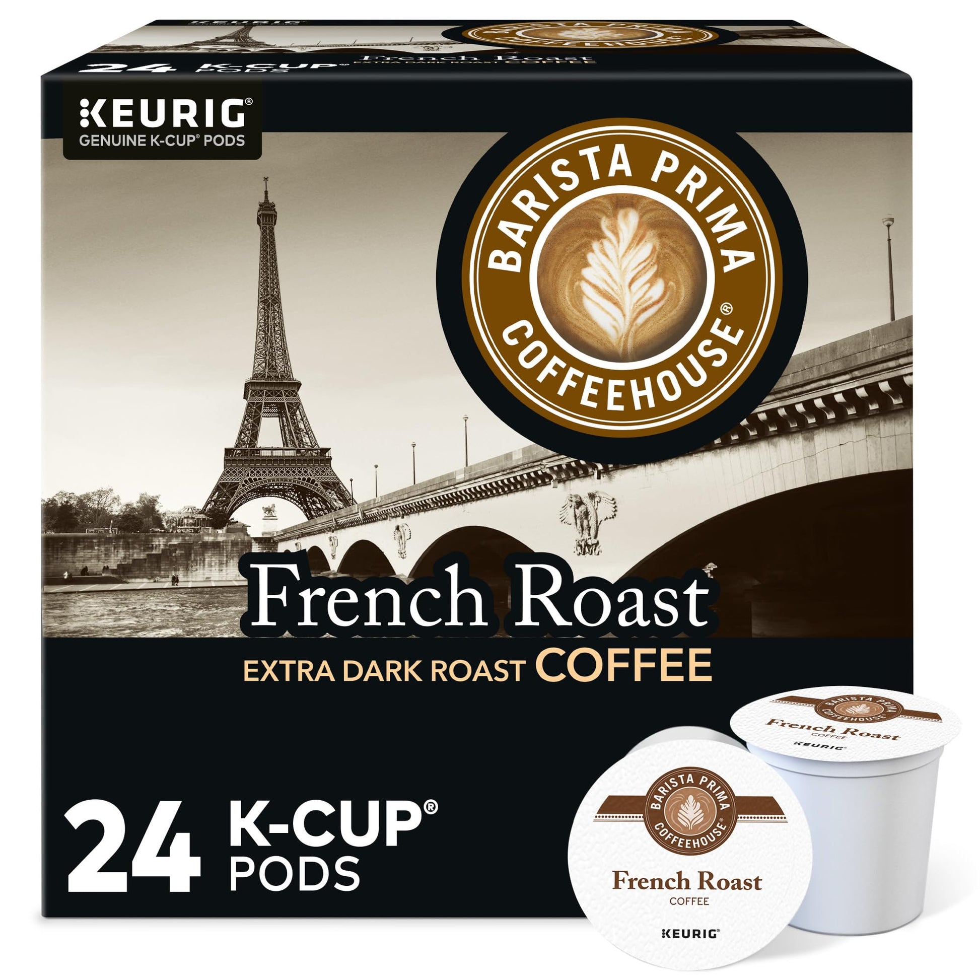 Barista Prima Coffeehouse French Roast K-Cup Pods, 96 Count, Single Serve Coffee Pods