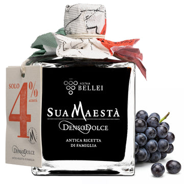 Acetaia Bellei Sua Maest Denso Dolce - Rich & Thick Italian Balsamic Condiment With Cooked Grape Must  Beverage-Inspired Vinegar & Balsamic Of Modena  Light Acidity - 250Ml