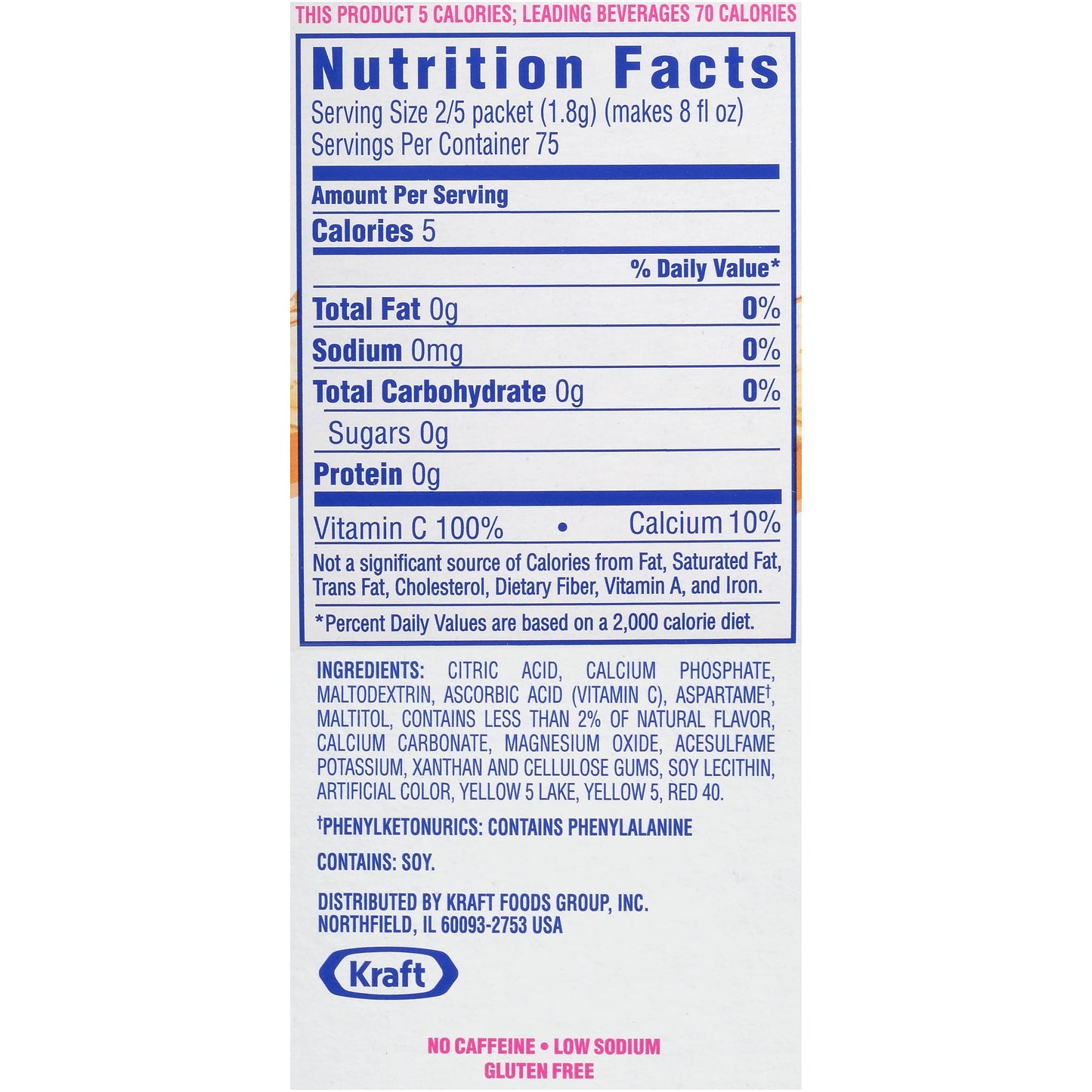 Crystal Light 00504 on the Go, Sunrise Orange, 16oz Packets, 30/Box