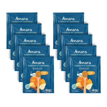 Amara Organic Baby Food - Stage 2 - Pumpkin Pear - Baby Cereal To Mix With Breastmilk, Water Or Baby Formula - Shelf Stable Baby
