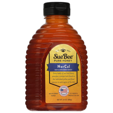 Sue Bee Honey Regional Northern California Honey, Strained, Unfiltered Beekeeper-Owned Co-Op Honey, 24-Ounce