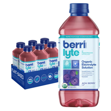 Berri Lyte Electrolytes Hydration Beverages With Coconut Water, Organic & Plant Based Electrolyte, Pediatric Rehydration Drink, 