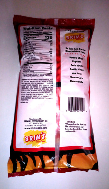 Brims Fiery Hot Crunchy Cheese Curls (1 Bag) 7 oz