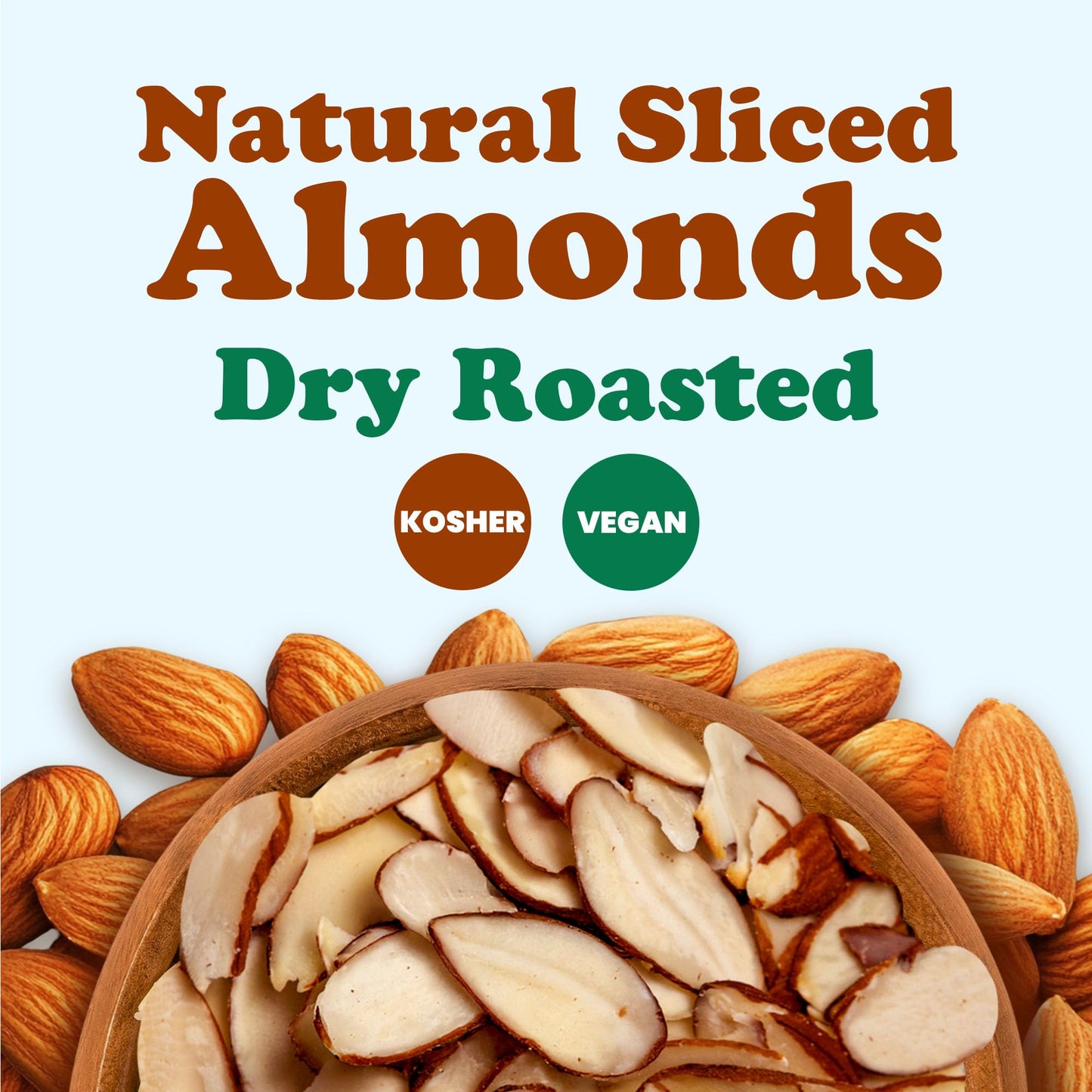 Dry Roasted Natural Sliced Almonds - 1.5 Pounds Unblanched Nuts, Oven Toasted, Unsalted, No Oil Added, Perfect For Cooking, Baki
