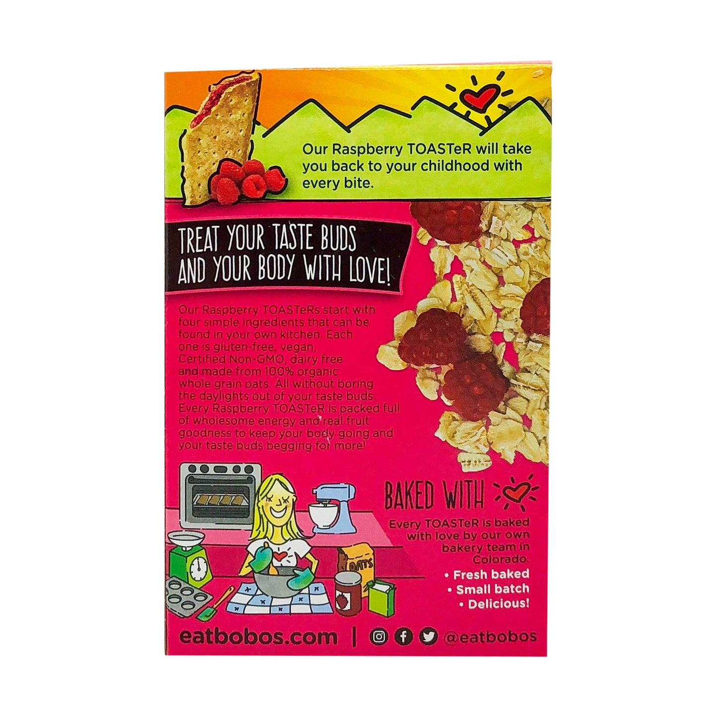 Bobos Oat Bars Raspberry Jam Toaster Pastry 6.6 Oz