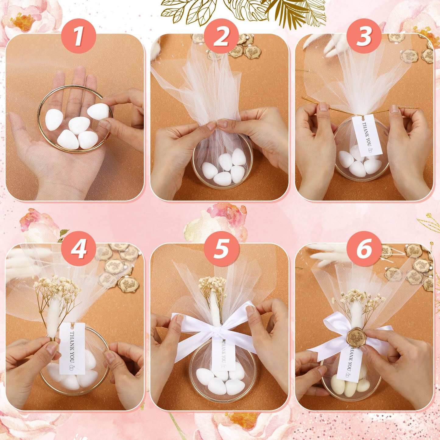 Misdary Wedding Almond Candy Favors Set of 50 with Ring and Tulle Bag, DIY Marzipan Souvenirs, Model JAF-Misdary-1328, 24.79