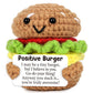 AVBODA Mini Inspirational Positive Burger Cute Handmade Crochet Cheeseburger for Birthday Christmas Back to School Encouragement