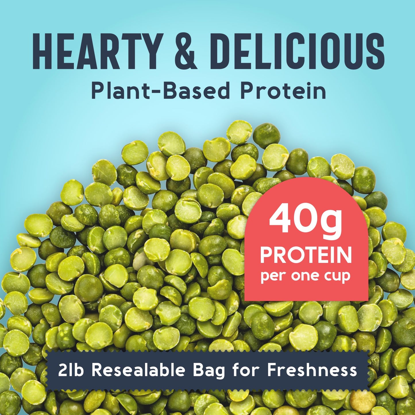 One In A Mill Dried Green Split Peas 2Lb Resealable Bag | For Soup, Stews, & Curries | All-Natural Plant-Based Protein | Ou Kosh