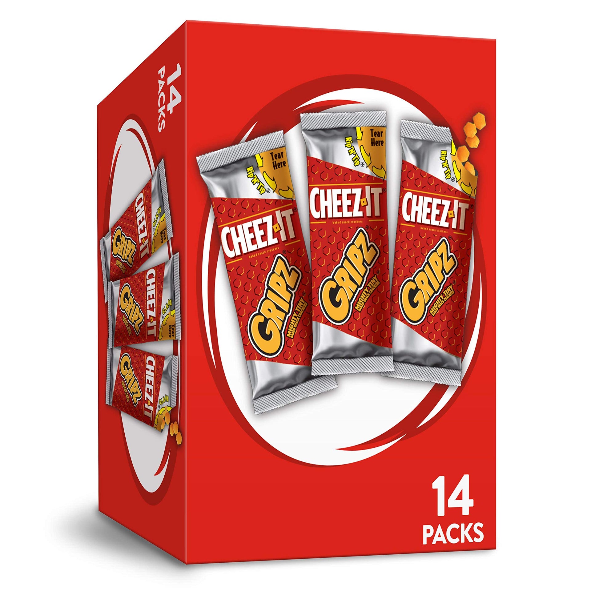 Cheez-It Gripz, Tiny Baked Snack Cheese Crackers, Original, Great for On-the-Go, 12.6oz Box (14 Count)