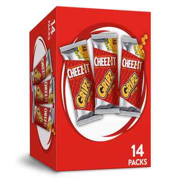 Cheez-It Gripz, Tiny Baked Snack Cheese Crackers, Original, Great for On-the-Go, 12.6oz Box (14 Count)
