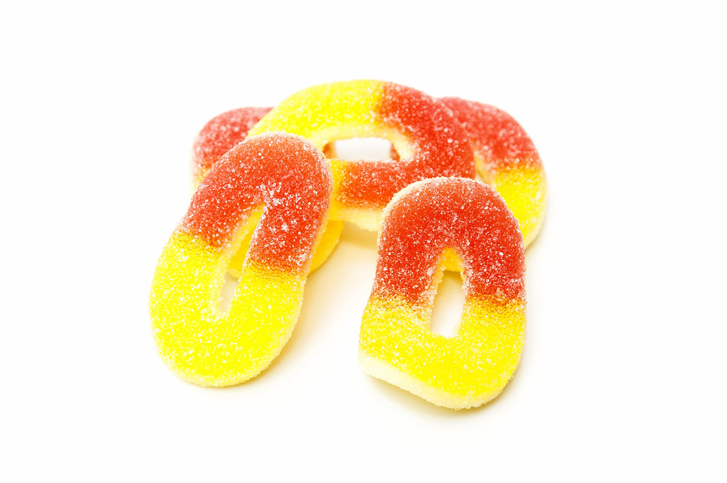 Yupik Gummy Sour Peach Rings, 2.2 lb (35.2 oz), Gluten-Free, Fruity Peach Flavor, Sugary Coating, Chewy Gummies, Fun Treat, Swee