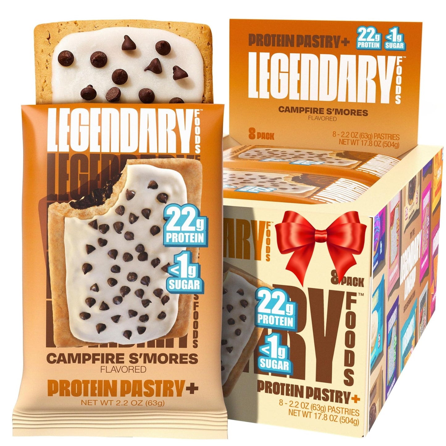 Legendary Foods 22g Protein Pastry 0g Added Sugar  Low Carb  Gluten Conscious  Keto Snack  Ideal for Glucose Management  Includes Whey Protein Isolate  8 Pack Campfire Smores