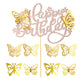 25Pcs Butterfly Cake Toppers Happy Birthday Cake Topper Gold 3D Butterfly Cupcake Topper For Girls Women'S Happy Birthday Cake T