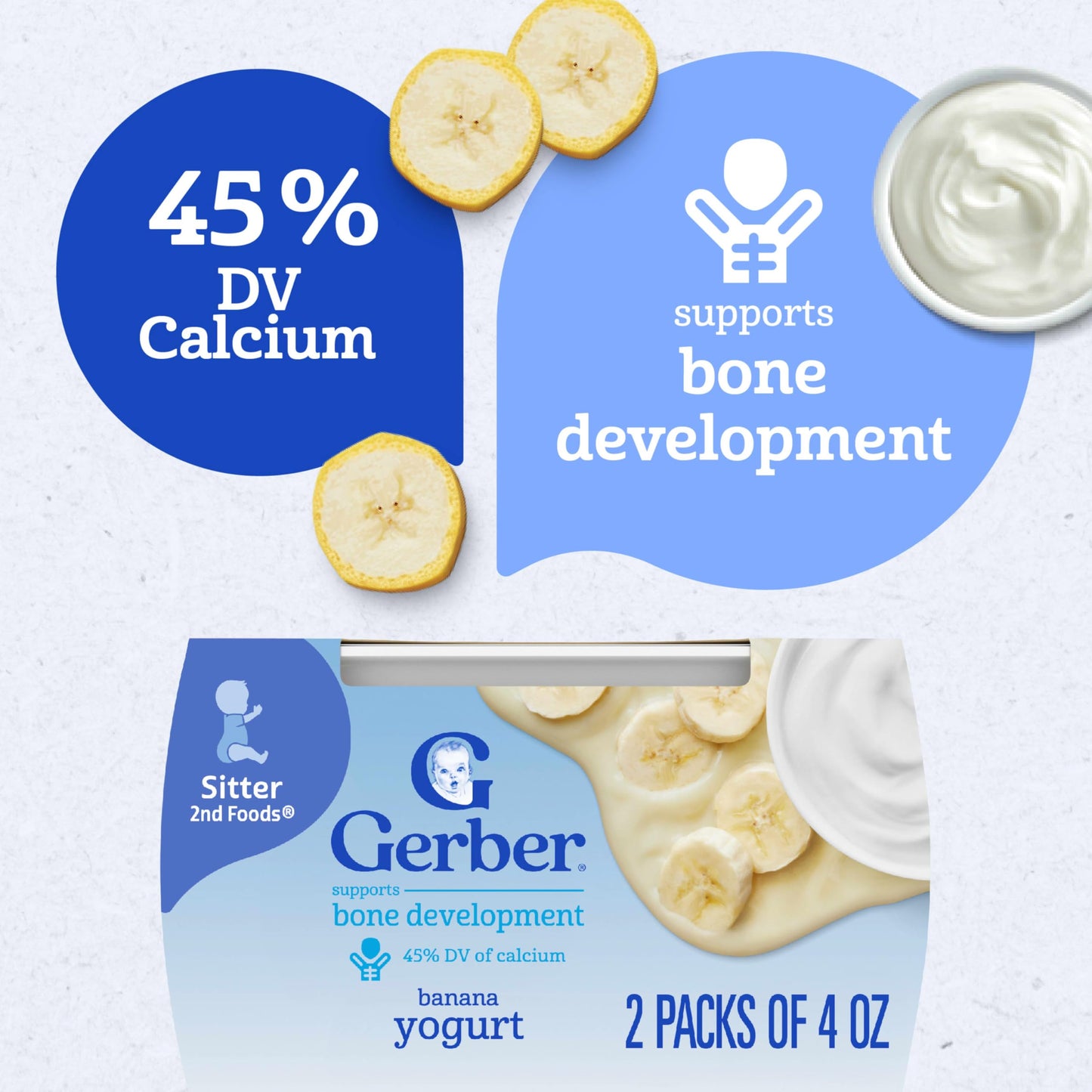 Gerber Baby Food, Yogurt Blends Snack, Banana, 2Nd Foods, Baby Snacks, Baby Yogurt, Baby Food Stage 2, No Artificial Flavors Or