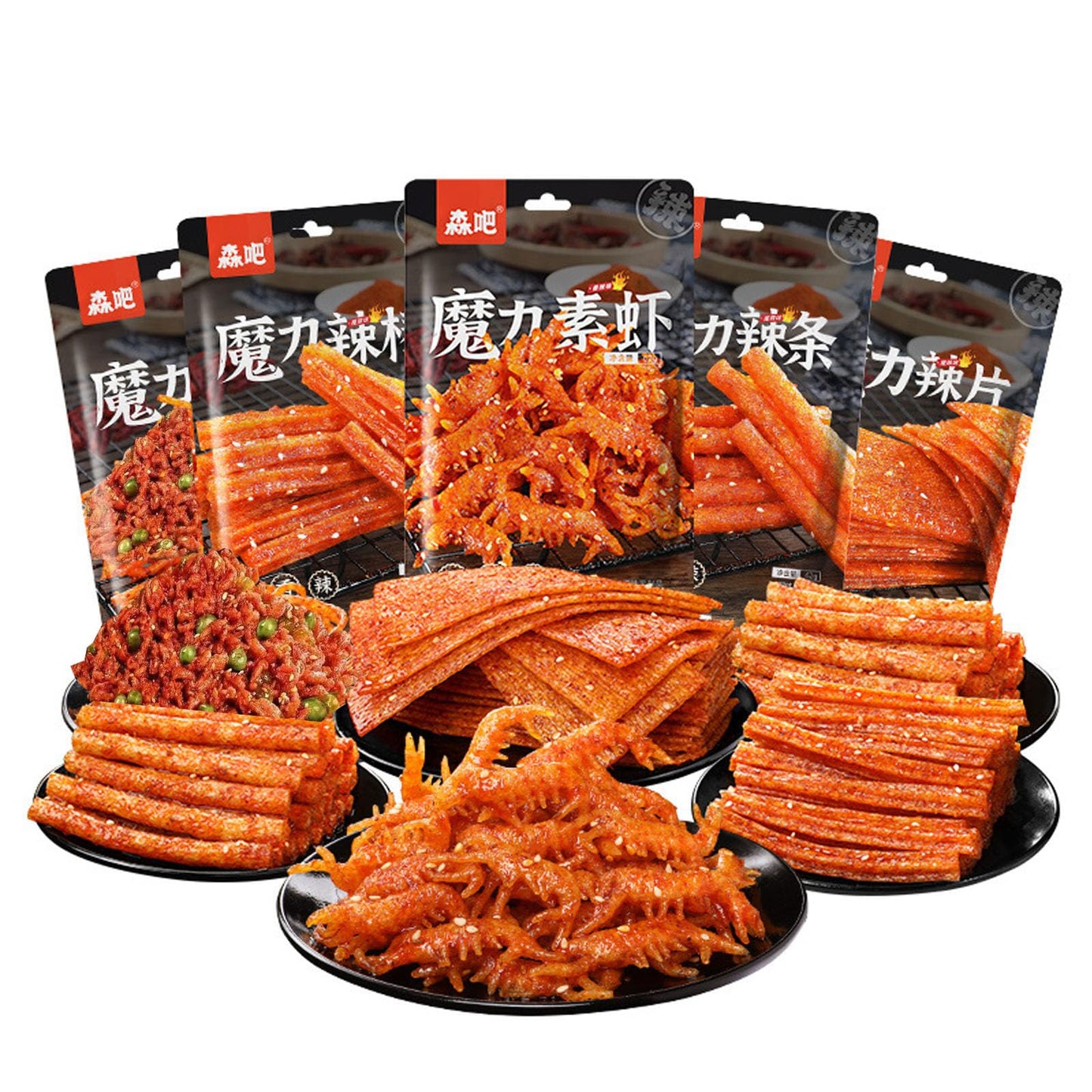 QIXINLIZYY Latiao Spicy Strips, Sweet & Spicy Gluten Snack, 5 Packs, 10.95 Ounce