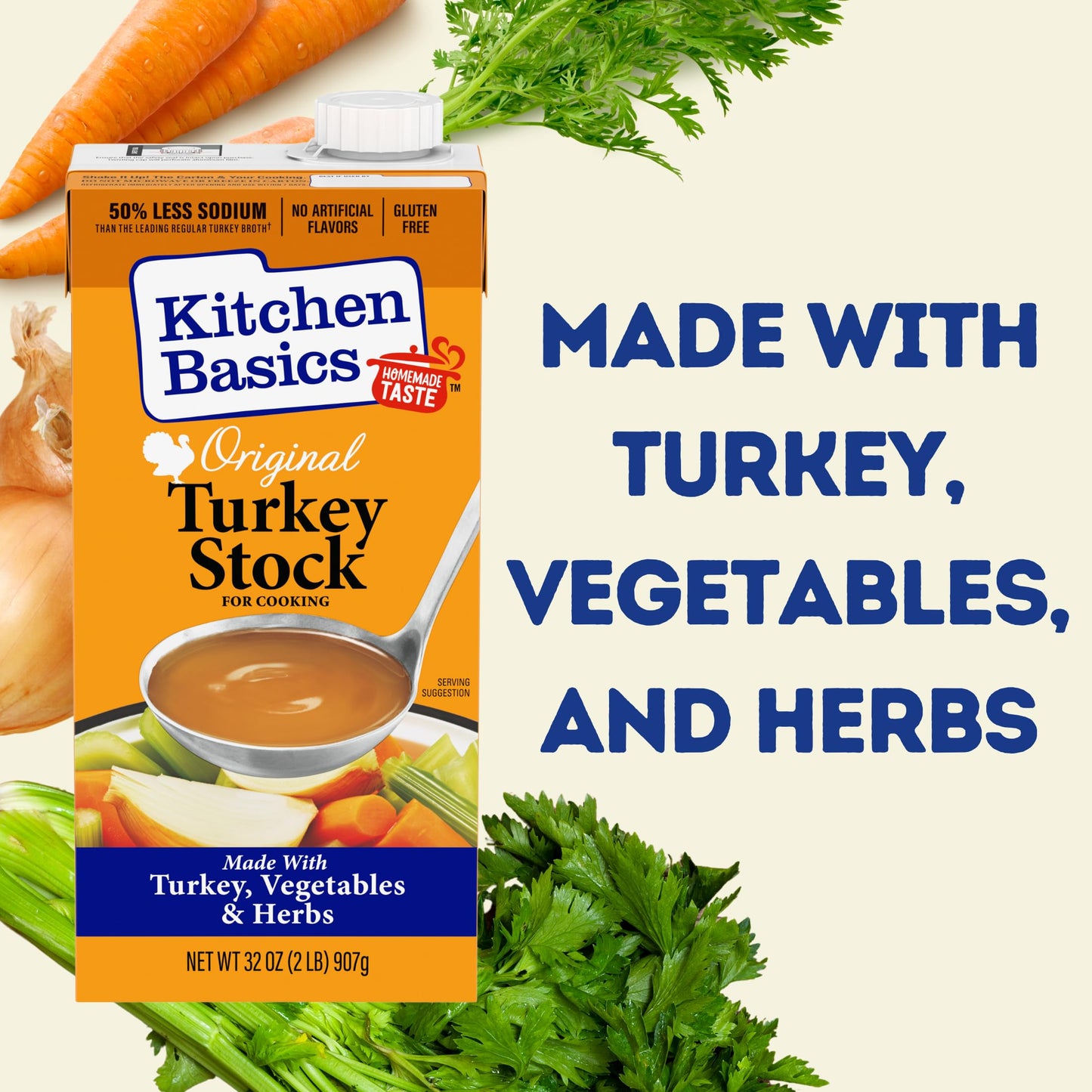 Kitchen Basics Turkey Stock - 32 oz Carton (Pack of 12) The Perfect Base for Your Savory Kitchen Recipes and Stocking Up