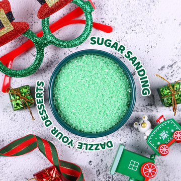 Green Sanding Sugar Sprinkles, 4.02Oz Easter Green Edible Glitter Sprinkles For Cake Decorating Cupcake Toppers Baking Drinks Co